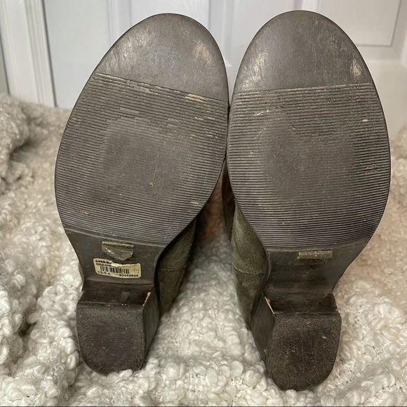 PEGABO Olive Green Suede Leather Over the Knee Boots 6 Made in Italy - Picture 9 of 11